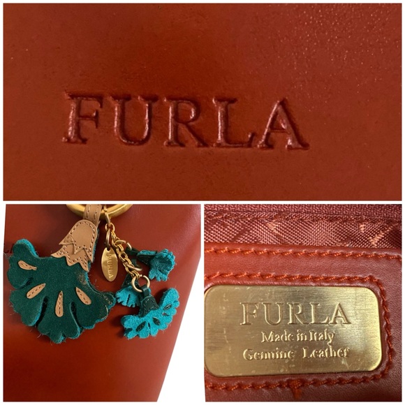 Furla genuine leather small tote Made In Italy - Picture 7 of 8